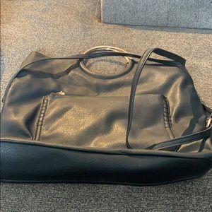 Black leather crossbody.